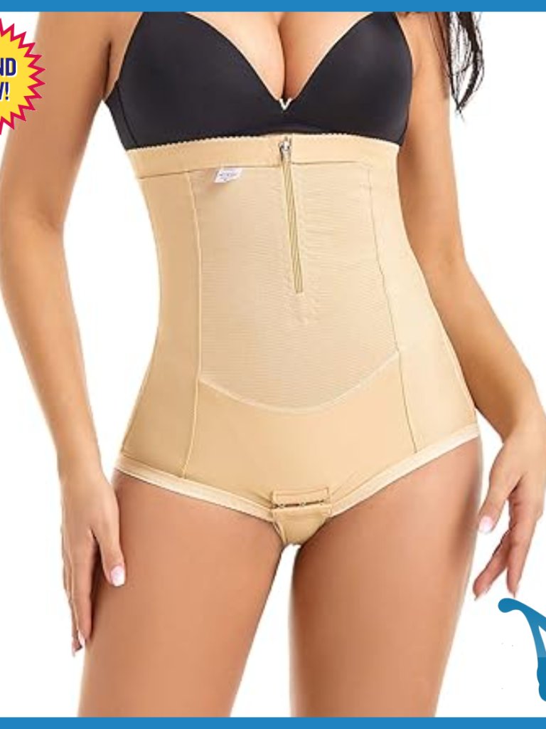 Postpartum Belly Wrap Compression Shorts With Zipper Medium